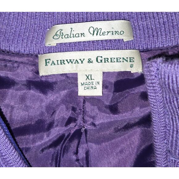 Fairway & Greene Purple Italian Merino Lined Sweater Size XL. Whistling Straits - Picture 7 of 7